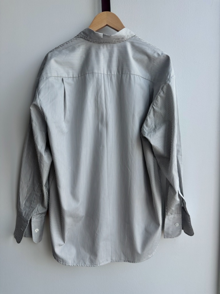 Nwt Af Agger Egyptian Cotton Poplin Shirt & Shorts Set Gray White Stripe Size 1 — image 6 of 8